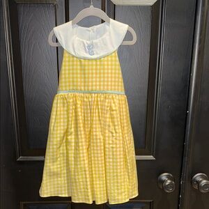 Ricrac & Ruffles Girls Yellow Gingham Spring Easter Casual Dress Size 6
